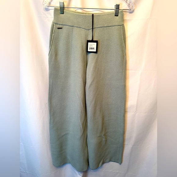 The Normal Brand Pants - NWT The Normal Brand Helen Wide Leg Pants Size Small Sea Glass Color Waffle Knit